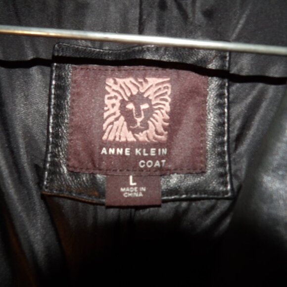 Anne Klein Supple 100% Leather Trench Coat Sz L - Picture 4 of 5